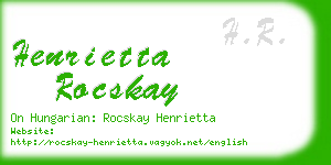 henrietta rocskay business card